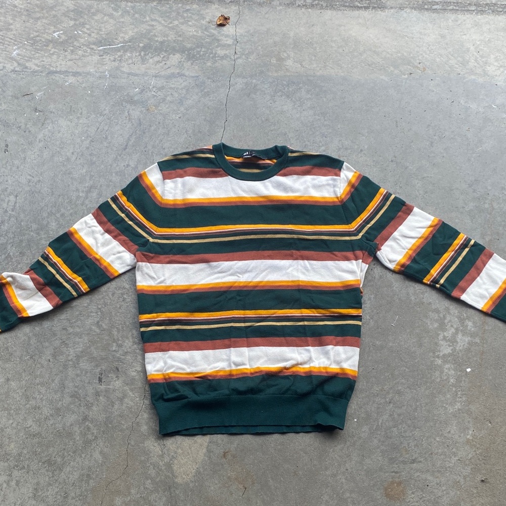 Simons Multicolor Striped Crewneck Sweater